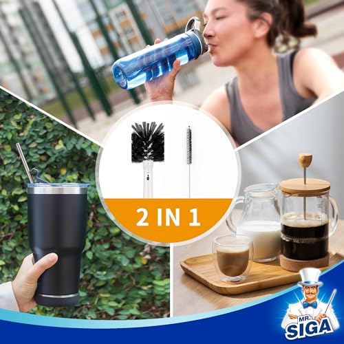 Water Bottle Brush and Straw Cleaner Brush with Long Handle