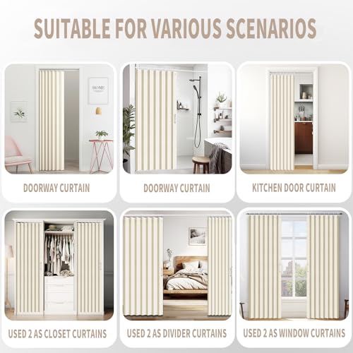 Closet Curtain for Open Closet (Butter Cream / 39"W x 78"L (Pack of 1))
