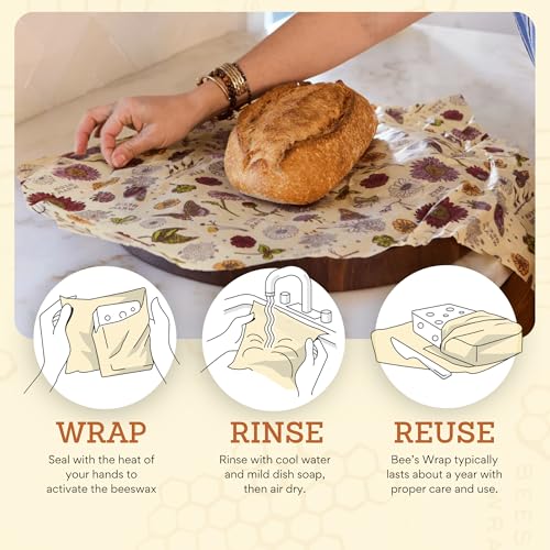 Beeswax Bread Wraps (Meadow Magic & Honeycomb 2 Pack)