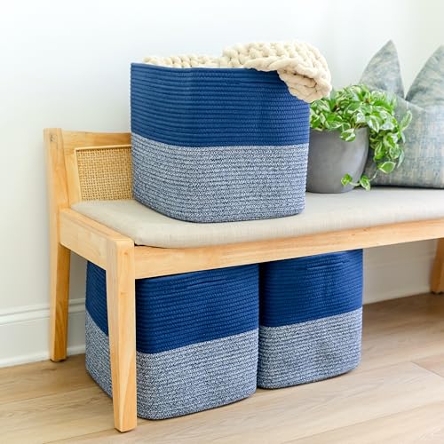 13x15x13 Kallax Storage Cubes Bins (Dark Blue & Mixed Dark Blue / 15 x 13 x 13 (Kallax))