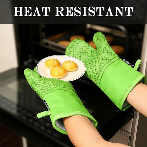 Oven Mitts and Pot Holders Sets 6pcs (Meadow Green)