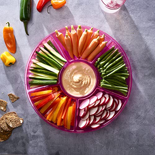 6 Sectional Round Plastic Serving Tray