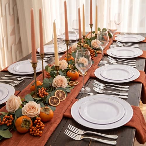 60PCS Silver Plastic Plates (60 / Sliver)