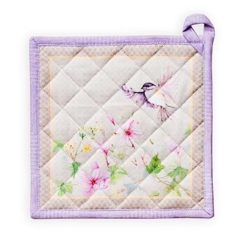 Pot Holders 100% Cotton Potholders (092 - Magnolia Mornings / 8" x 8" (Pot Holder Pack of 1))