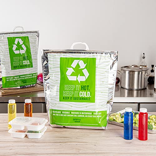 Green And Silver Plastic Thermal Bag (1 X 1 B X)