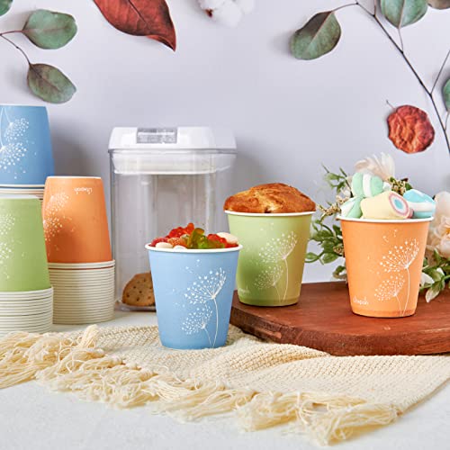 600 Pack 5 oz Paper Cups (5OZ-orange&blue&green)