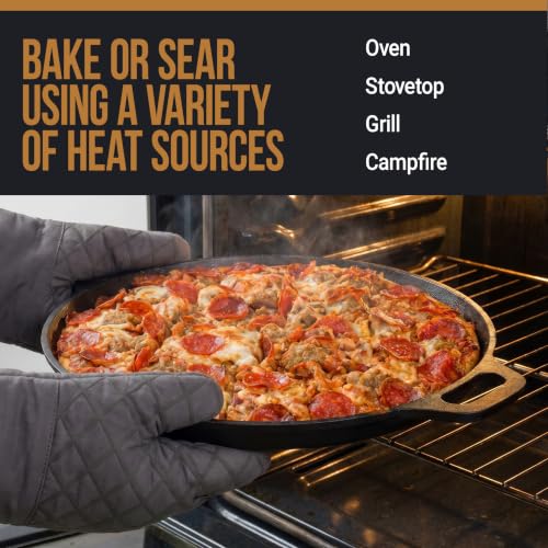 Cast Iron Pizza Pan with Dual Handles (16")