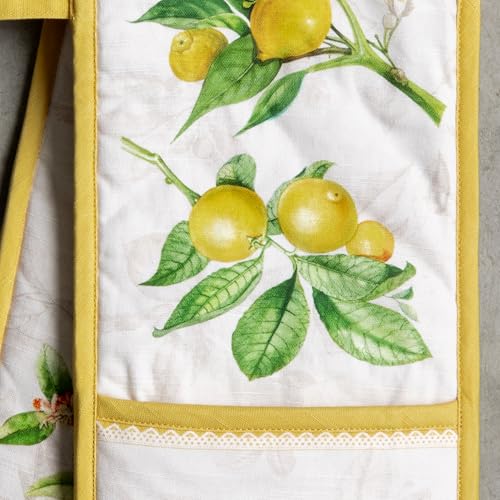 Double Oven Mitts 100% Cotton Double Oven Glove (004 - Limoncello / 7" x 35" (Double Oven Mitt))