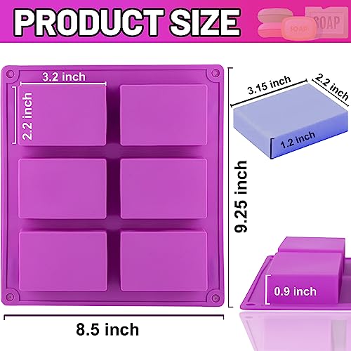 Silicone Soap Molds (Pink+Purple - Oval+Rectangle)