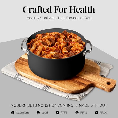 Modern 11 Pc Ceramic Cookware Set (Modern Black)