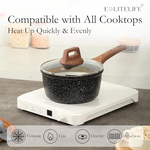 Nonstick Cookware Sets (Black-9 Pcs Set)