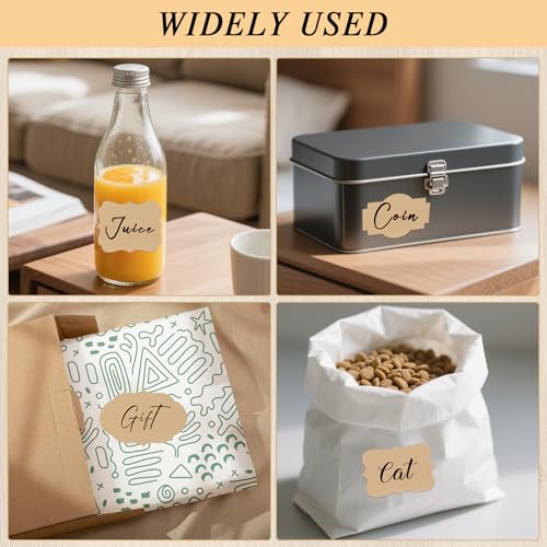 300 Pcs Gift Tag Stickers (Light Brown)
