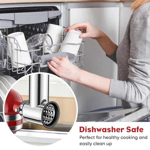 Stainless Steel Slicer Shredder Attachment for KitchenAid Mixer (Silver)