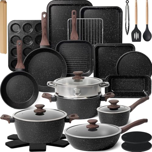 31 Piece Pots and Pans Set Non Stick Kitchen Cookware Sets