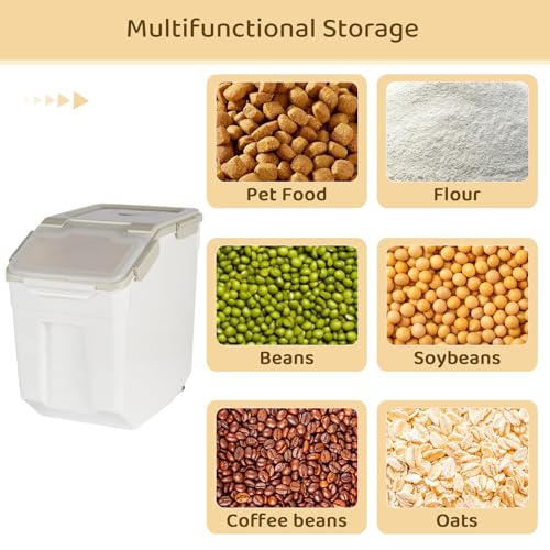 50 Pound Large Food Grade Container for Rice Flour Sugar (50lbs)