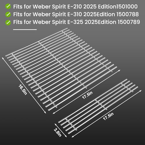 7637 Grill Grates for Weber Spirit E210 (17.48" x 20.23" -7637 Spirit E210)