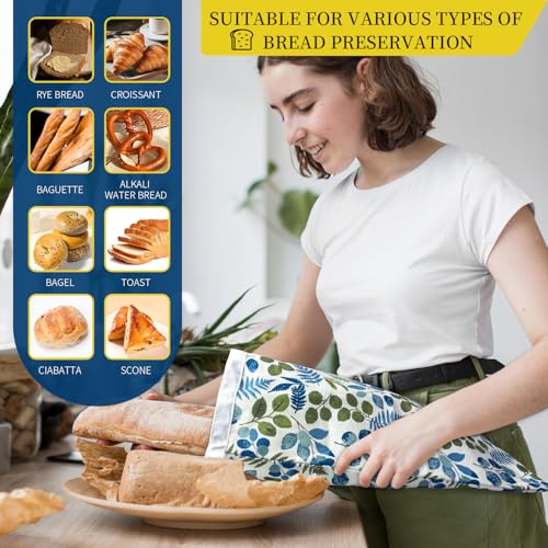 Reusable Beeswax Bread Storage Bag (Lemons & Leaves)