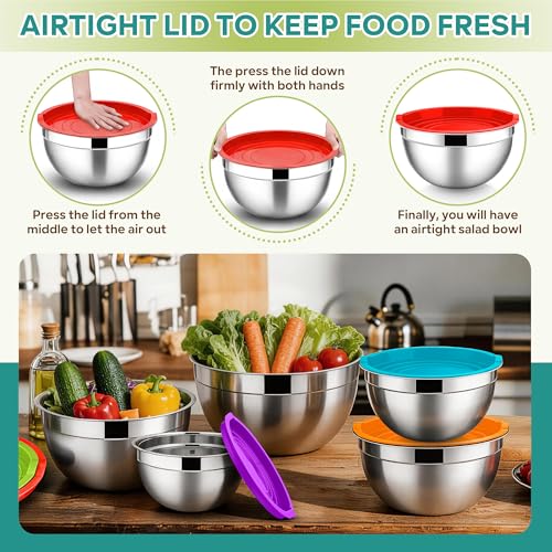 Mixing Bowls with Lids Set (Multicolor / 10 Piece)