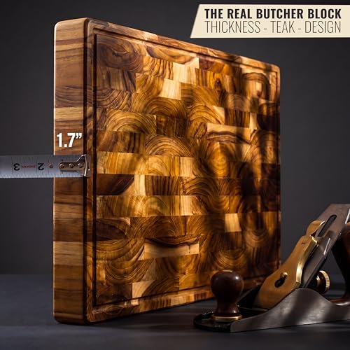 Teak Wood Cutting Board for Kitchen (Teak Wood / 19.7"L x 12.2"W)