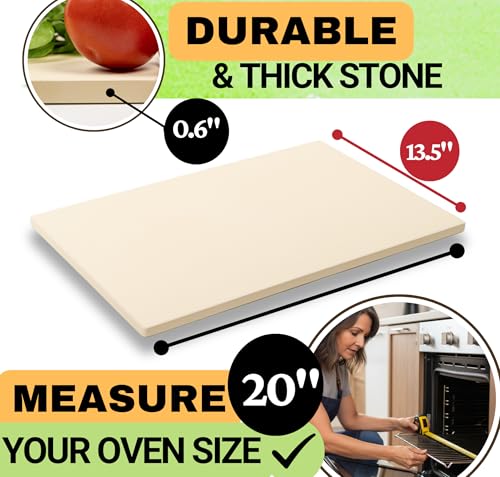 Large Pizza Stone for Oven and Grill 20 Inch (Stone, Pizza Peel & Accessories)