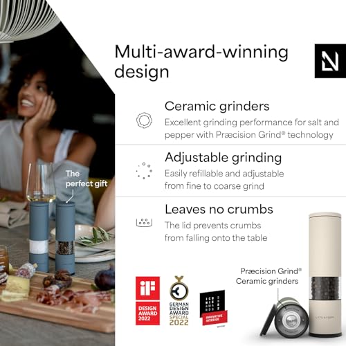 Salt and Pepper Grinder Set Manual (Sage Green/Cream Beige / Set of two manual grinders)