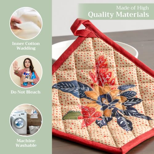 Pot Holders 100% Cotton Potholders (064 - Kalahari / 8" x 8" (Pot Holder Pack of 2))