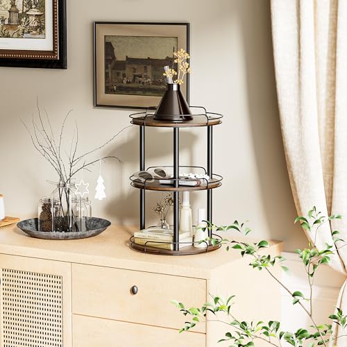 12'' Wood Lazy Susan Turntable Organizer for Cabinet