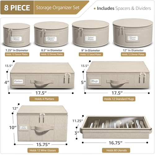 China Storage Containers (Beige / 8 Piece Dinnerware Set)