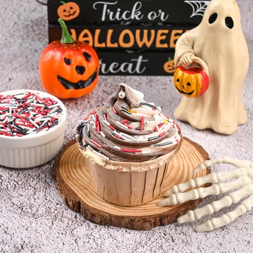 Halloween Jimmies Sprinkles for Cake Decorating (Black & Red Jimmies)