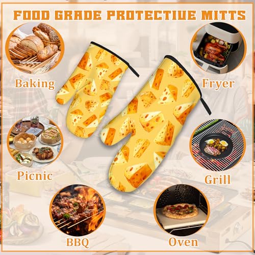 Cute Cheese Oven Mitts and Pot Holders Set (4 Count)