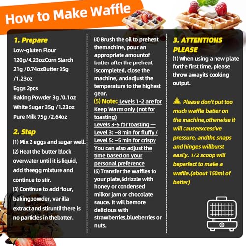 Waffle Maker with Removable Plates (StandardsUpgrade)