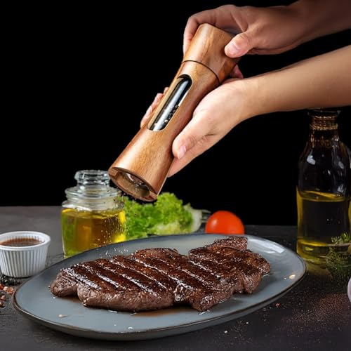 2 Pcs Wooden Salt and Pepper Grinder Set
