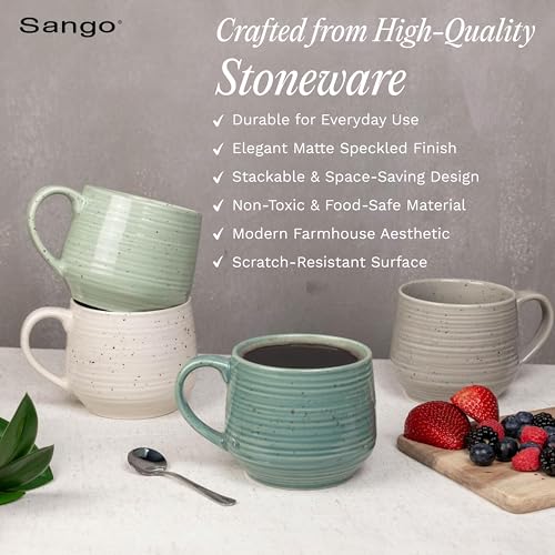 Siterra Artist's Blend 17 oz. Stoneware Mug Set (Aqua Blend / Mug Set)