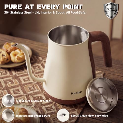 Gooseneck Electric Kettle (beige / 0.8 Quarts)