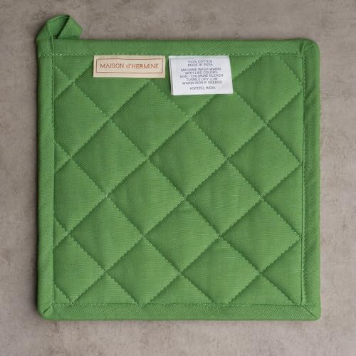 Pot Holders 100% Cotton Potholders (018 - Basse Cour / 8" x 8" (Pot Holder Pack of 1))