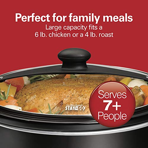Stay or Go Portable Slow Cooker with Lid Lock (6 Quarts / Black)