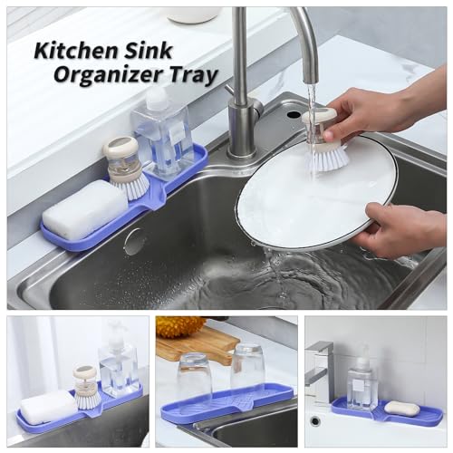 Silicone Soap Dish with Drain Spout (Light Purple / L(12"×4"))