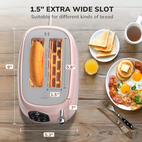 Smart Touch Screen Toaster 2 Slice (Extra Wide Slot / Pink)