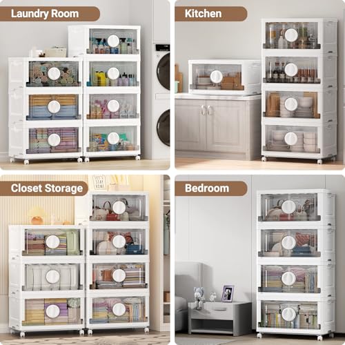 360Qt Lockable Stackable Storage Bins with Lids (White / 120QT-3Pack)