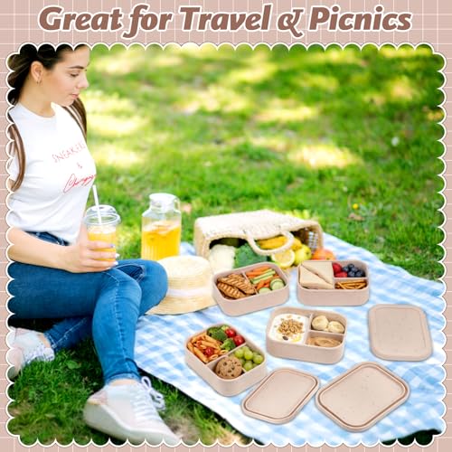 6 Pcs Silicone Bento Box (Beige)