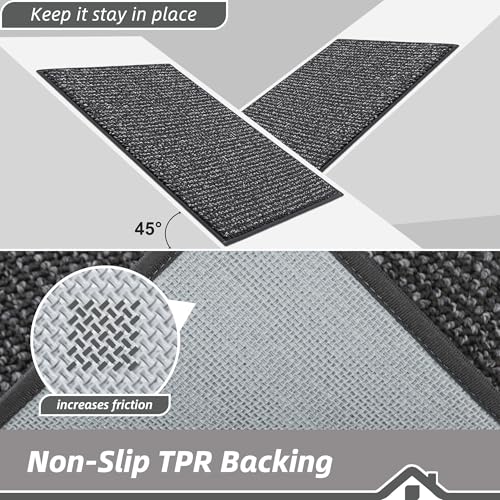 Kitchen Runner Rugs 32"x72" (Charcoal / 32" X 72" (Rectangular))