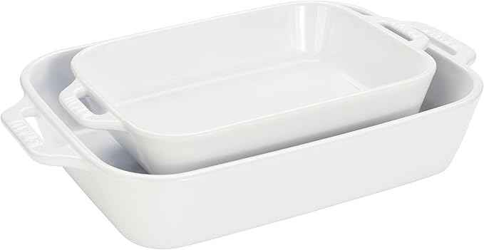 Staub Ceramic Stoneware 5-pc Mixed Baking Dish Set – White