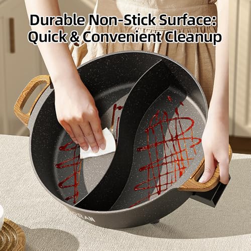 AORAN Electric Hot Pot with Divider (8.5 Quarts)
