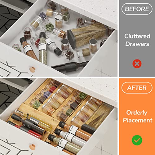 Bamboo Spice Drawer Organizer with Non (8 Count)