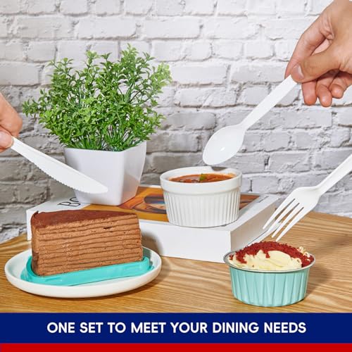 360 Count White Plastic Silverware Heavy Duty (White / Cutlery)
