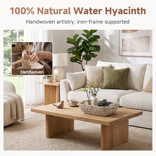 Wicker Baskets for Storage (White(Water Hyacinth) / Medium)