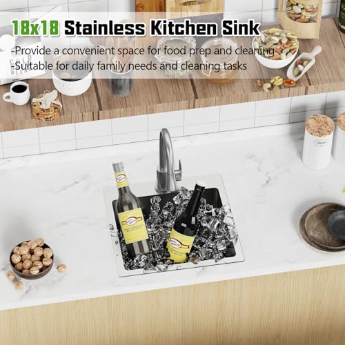 18x18 In Drop In Kitchen And Bar Sink (18x18 Stainless)