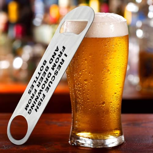 Funny Saying Stainless Steel Bottle Opener Black White Lettering Flat Beer Bottle Opener Keychain for Home Kitchen Bar Restaurant Party Birthday Gift (Funny Saying1)