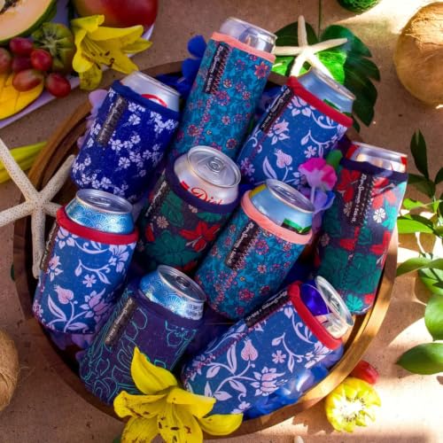 CanSok Sleeve for Beer & Soda Insulated Neoprene Cover (Reyn Spooner Wild Flowers / 16oz Can Sleeve)