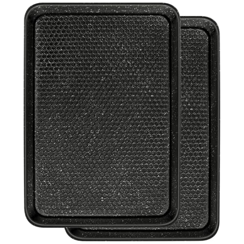 Baking Sheet Pan Set of 2 (15x10x1 inch Set / Textured Black)
